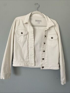 Lee Off-White Cropped Denim Jacket